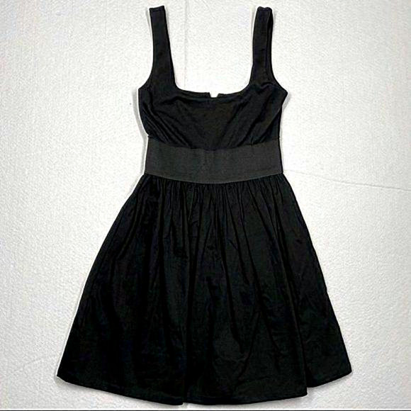 Aqua Sleeveless Black Dress Square Neck Size Small - Picture 1 of 7